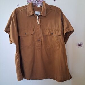 Universal Thread | Brown Boxy Short Sleeves Top Medium New Cotton Blend